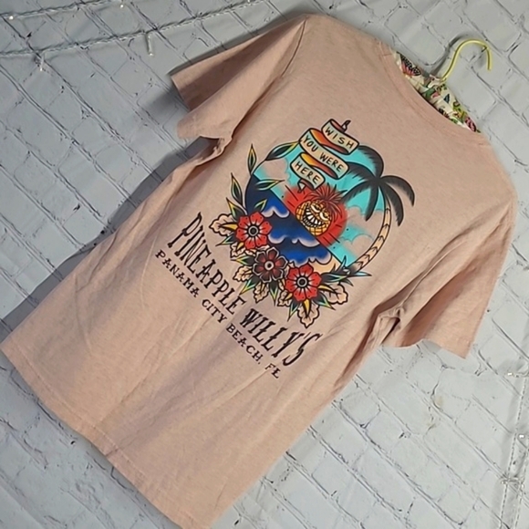 Pineapple Willy's Panama City Beach Florida Traditional Tattoo Print Tee Tshirt - Picture 6 of 15